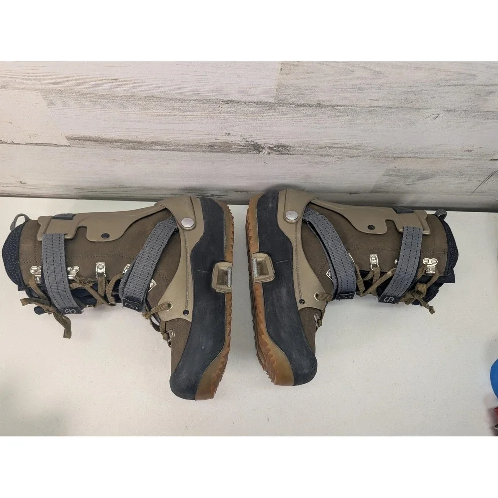 Marker Step-In Snowboard Boots Mens 10 US 43 EU Brown Lace Up Straps Step In
